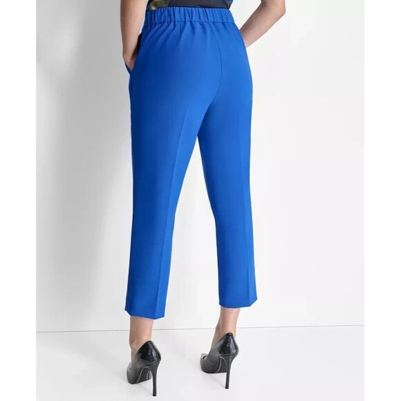 DKNY Women's Elasticated-Back Slim-Leg Ankle Pants Royal Blue Size 2 - Picture 5 of 10